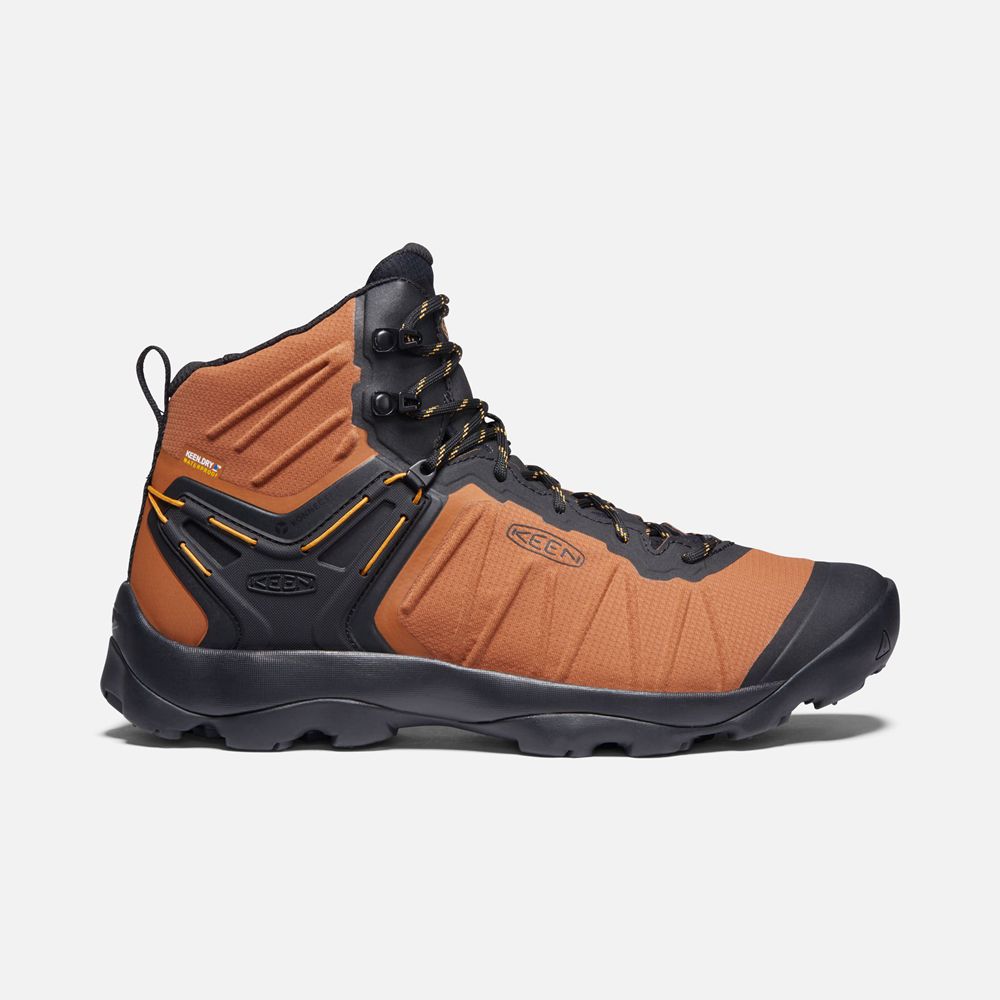 Botas de Seguridad Keen Mexico Naranjas/Negros - Hombre Venture Mid Waterproof - MX8120456